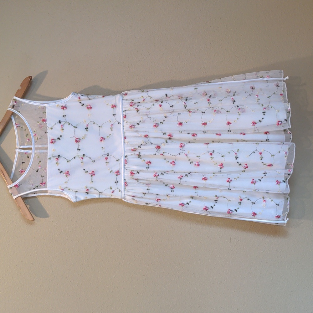 Girl's Ivory Floral Formal Dress